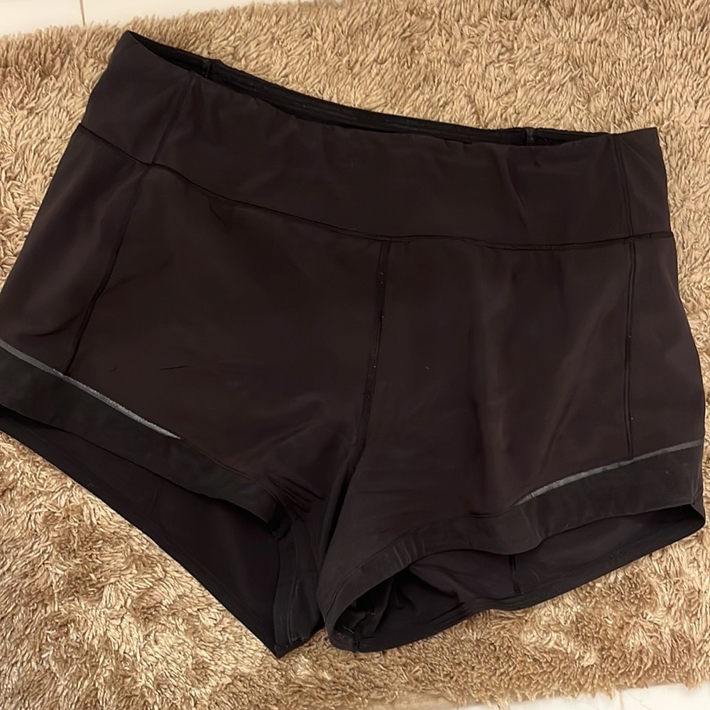 Lululemon black running shorts